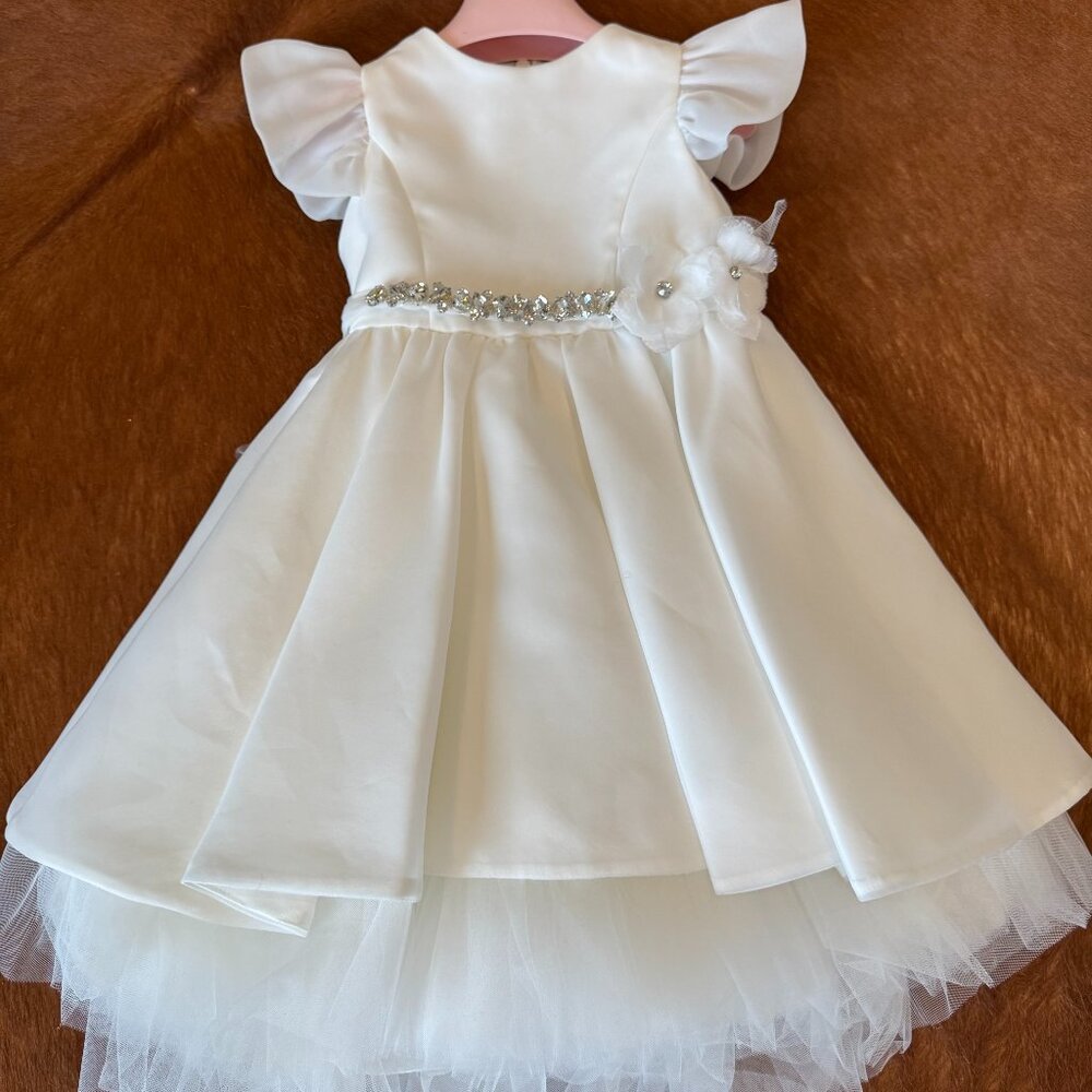 Nunzia Corinna Flower Girl/Communion Dress w/ Rhinestone Belt, Sz 5 (18 mnths)